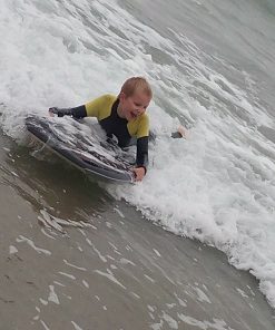 body boarding fun in Cornwall in our kids winter wetsuit. Full 5mm super stretch neoprene with GBS seams