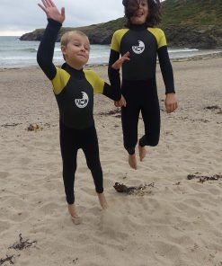 NCW kids 5mm full wetsuit with GBS seams - jump for joy