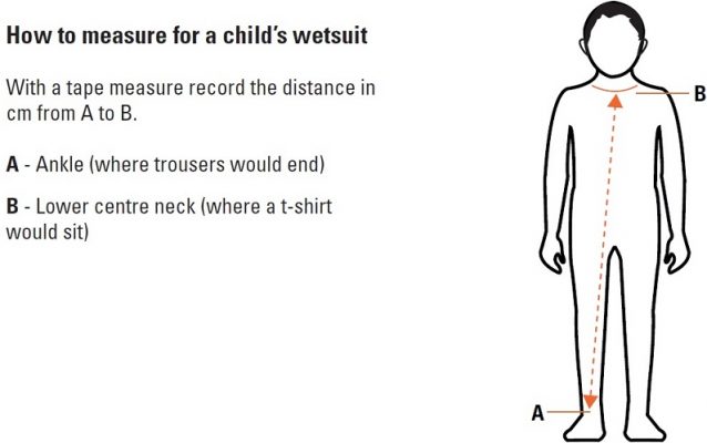how to measure your child for a wetsuit