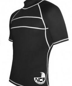 short sleeve rash vest in black SPF50+