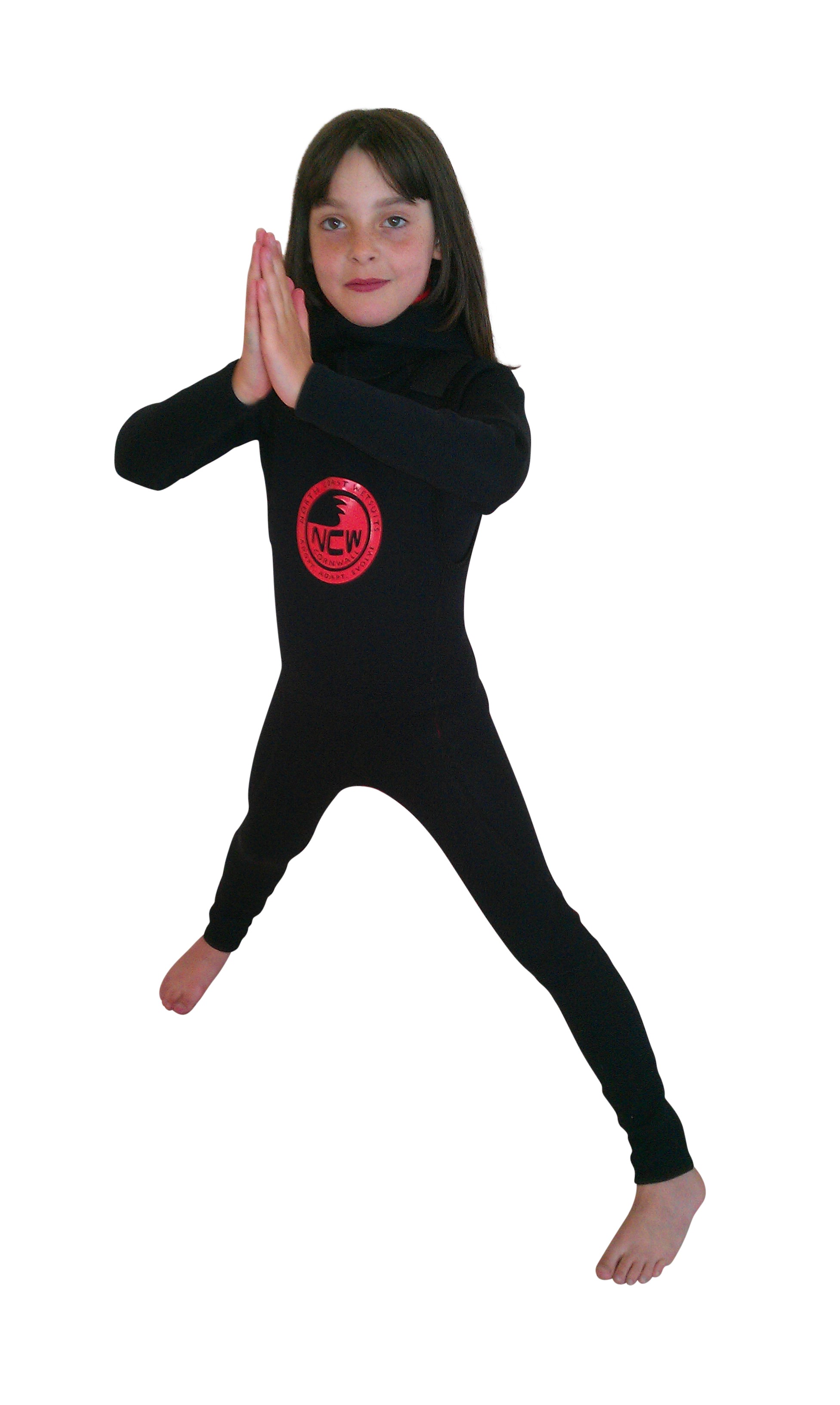 Kids Long John wetsuit worn with our neo hooded rash vest and hooded rash