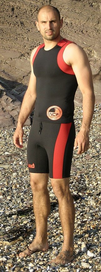 2mm neoprene wetsuit shorts and 2mm neoprene rash vest