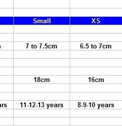 kids wetsuit glove size chart