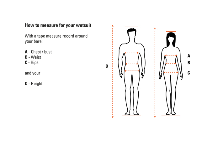 North Coast Wetsuits - Wetsuit Size Guide - North Coast Wetsuits - NCW