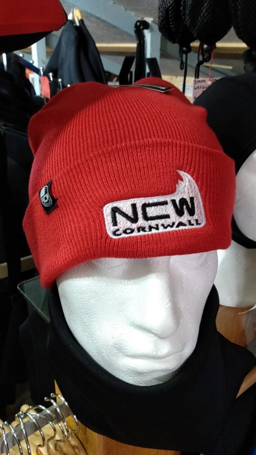 ncw cuff beanie red with logo