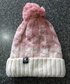 pink creme NCW ombre pom pom hat