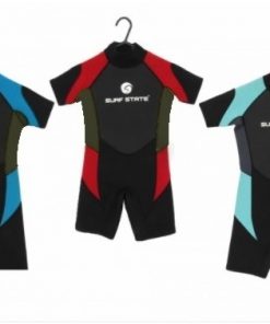 surf state adult unisex short wetsuit blue red aqua 2021