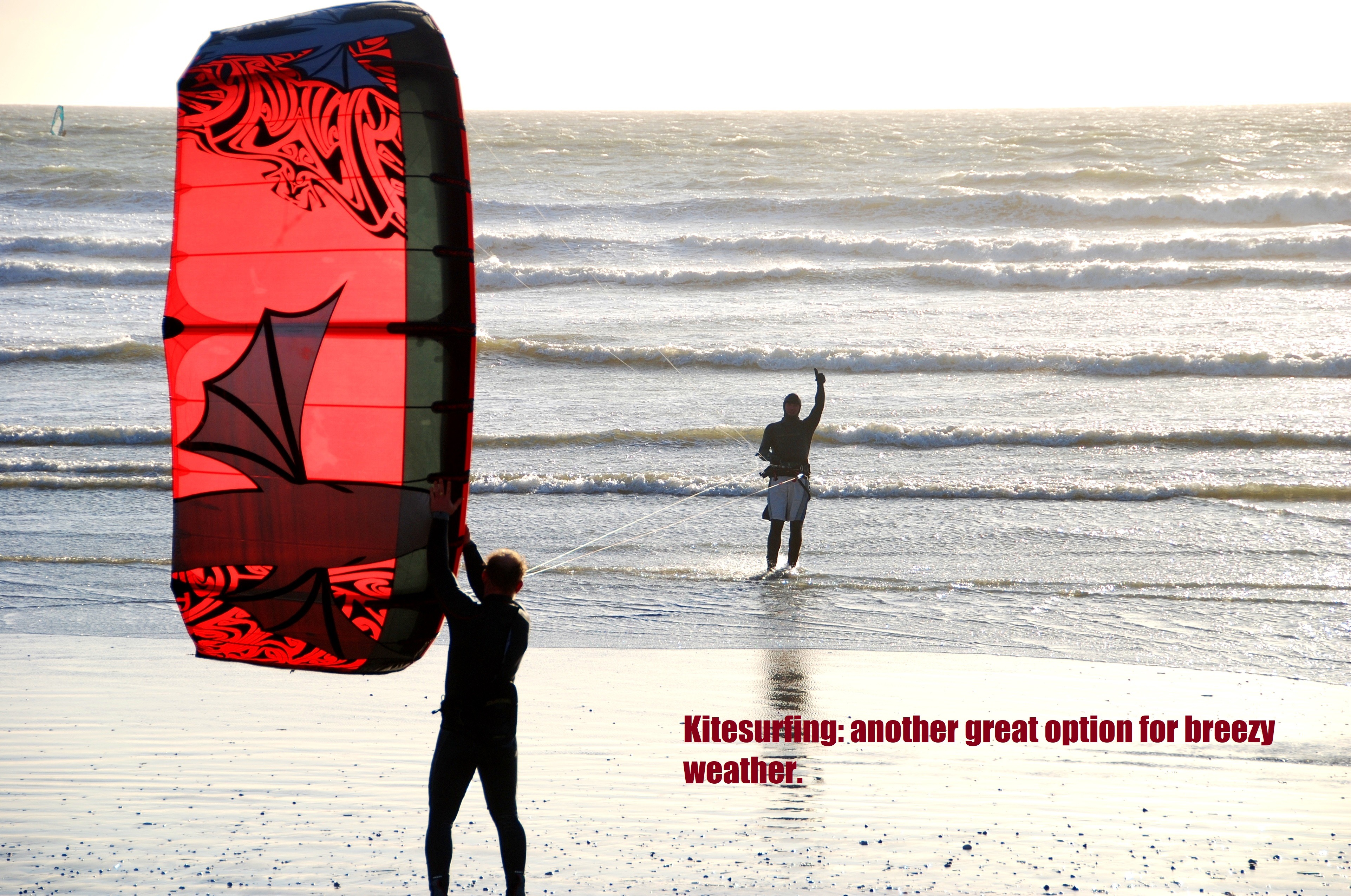 Kitesurfing another great option for breezy weather.