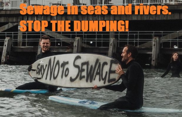 Sewage in seas and rivers. STOP THE DUMPING!