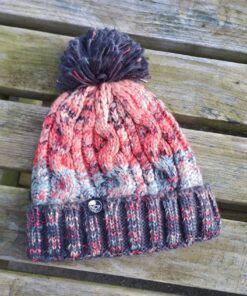 NCW corkscrew sherpa fleece beanie hat watermelon breeze