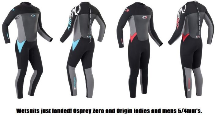 Wetsuits just landed! Osprey Zero and Origin ladies and mens 54mm's.