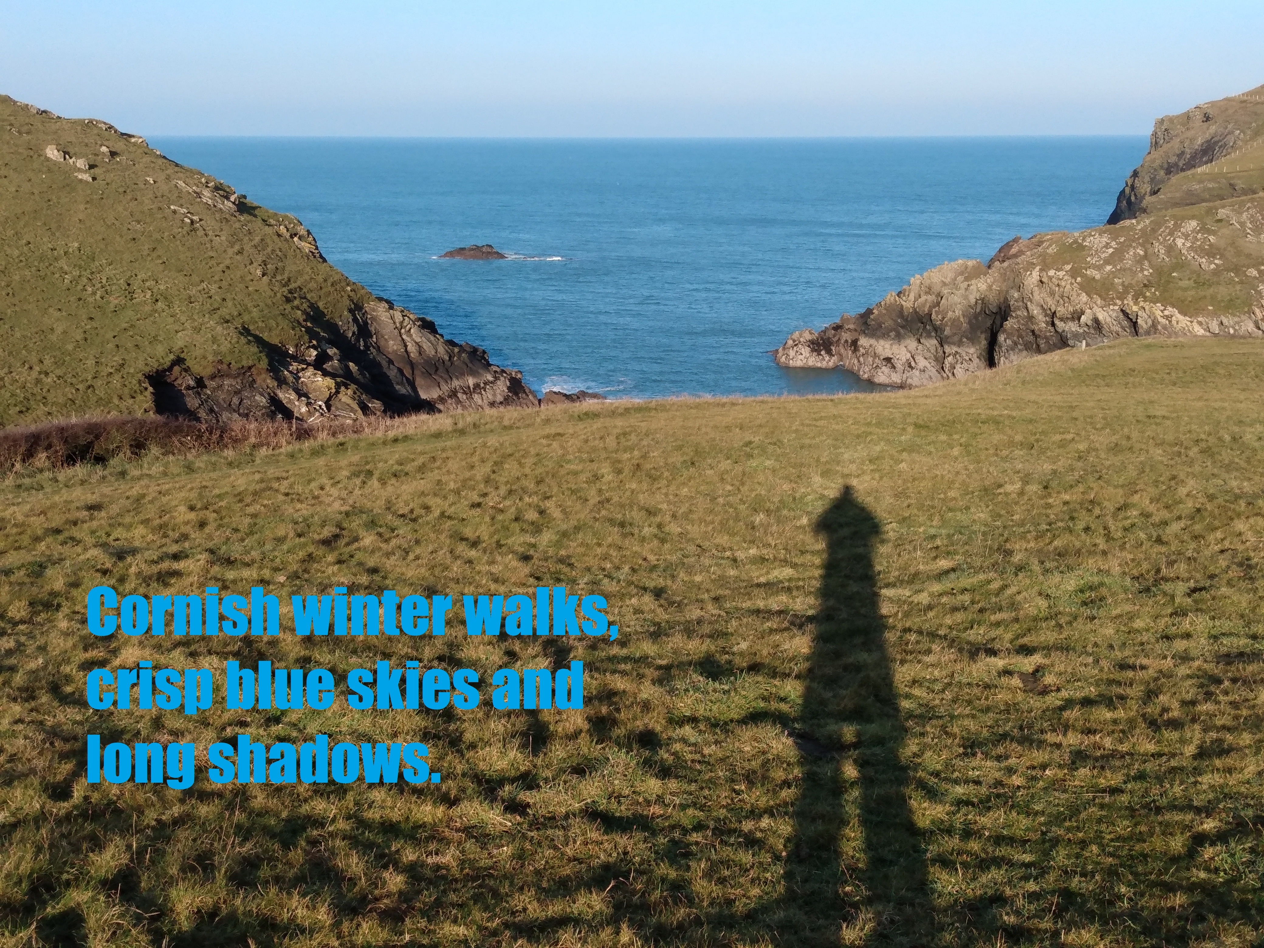 Cornish winter walks, crisp blue skies and long shadows.