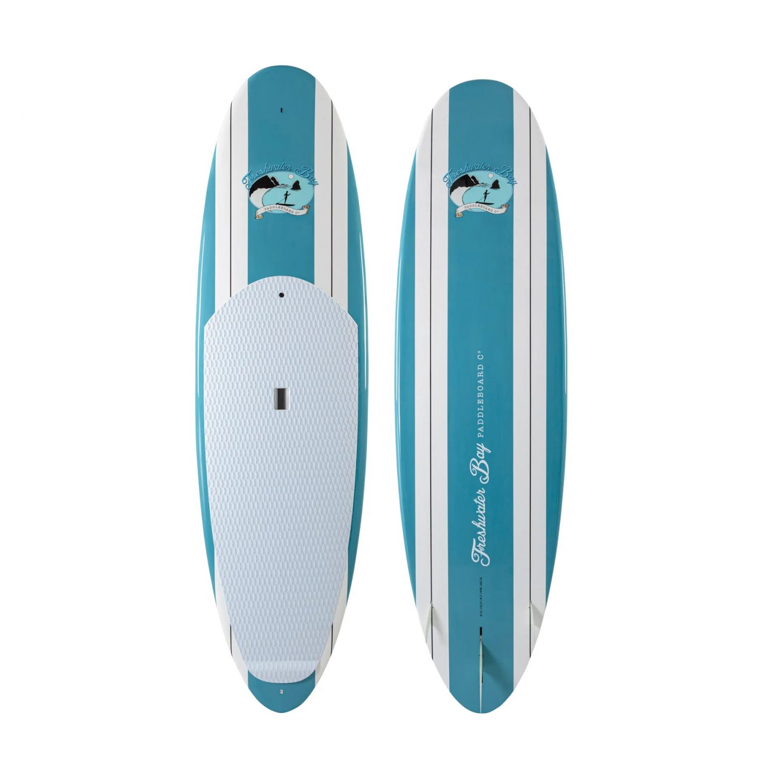 Freshwater Bay Paddleboard Co. Classic stand up paddle board 9'11 10'6 painted glass Paulownia wood finish. #50