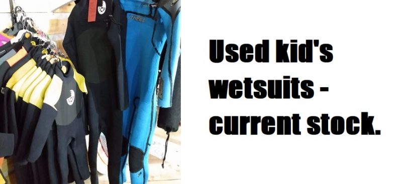 Used kid's wetsuits - current stock.