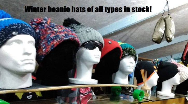 Winter beanie hats of all types in stock!