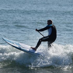 Freshwater Bay Paddleboard Co. Classic stand up paddle board 9'11 10'6 painted glass Paulownia wood finish. #12