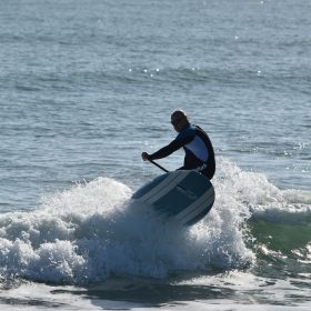 Freshwater Bay Paddleboard Co. Classic stand up paddle board 9'11 10'6 painted glass Paulownia wood finish. #16