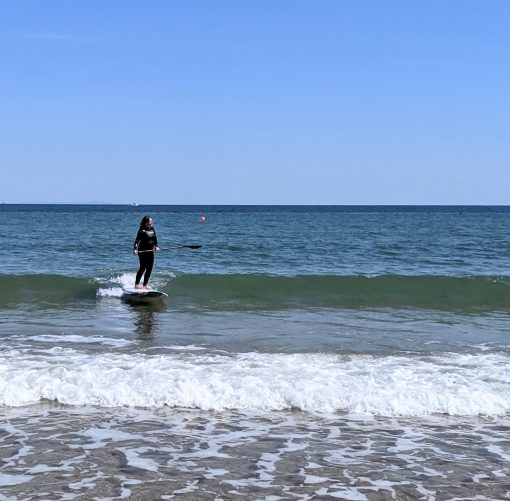 Freshwater Bay Paddleboard Co. Classic stand up paddle board 9'11 10'6 painted glass Paulownia wood finish. #36