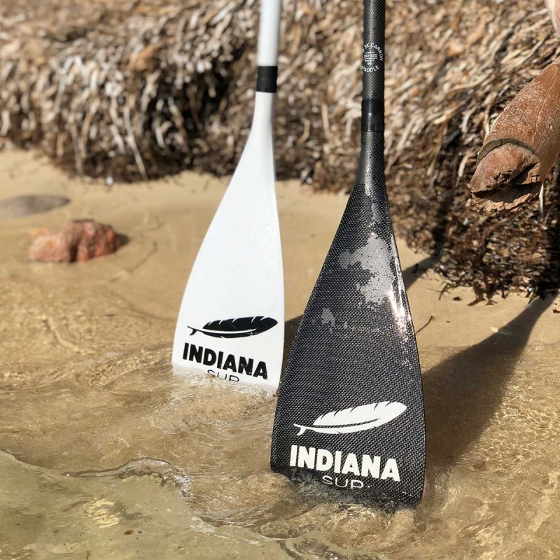 Indiana 2 and 3 piece adjustable 100% / 30% carbon SUP paddles.