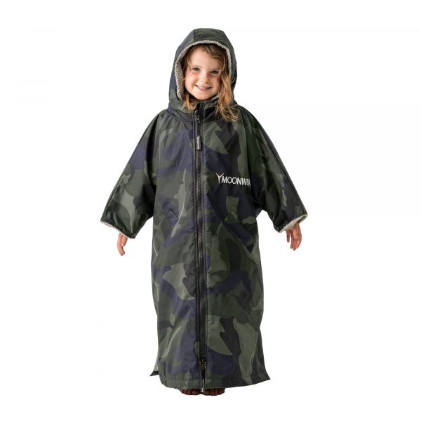 Frostfire Moonwrap kid's change robe - camo / blue / electric blue - LTD (age: 5 – 9 year olds)