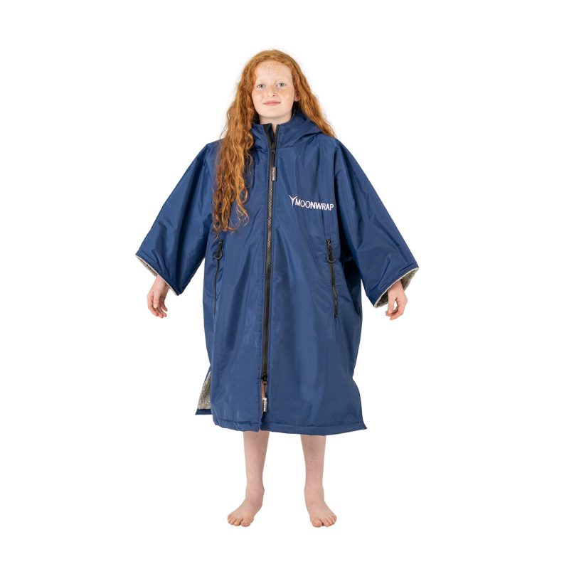 Frostfire Moonwrap kid's change robe - navy / camo / electric blue (age: 9 – 15 year olds)