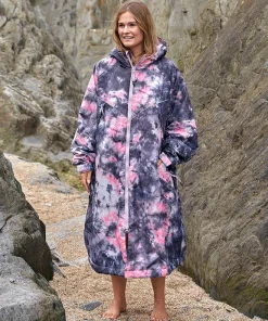 Saltrock Four Seasons - Womens Waterproof Changing Robe - Tie Dye Pink