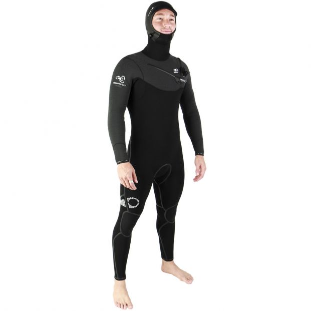 Sooruz men's Guru 5/4/3mm Oysterprene hooded chest zip wetsuit M / L / MT