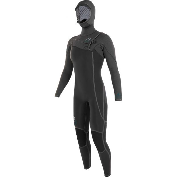 Sooruz women's Guru 5/4/3mm Oysterprene hooded chest zip wetsuit M / L