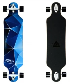Atom 40" Drop Through longboard skateboard – Blue Geo.