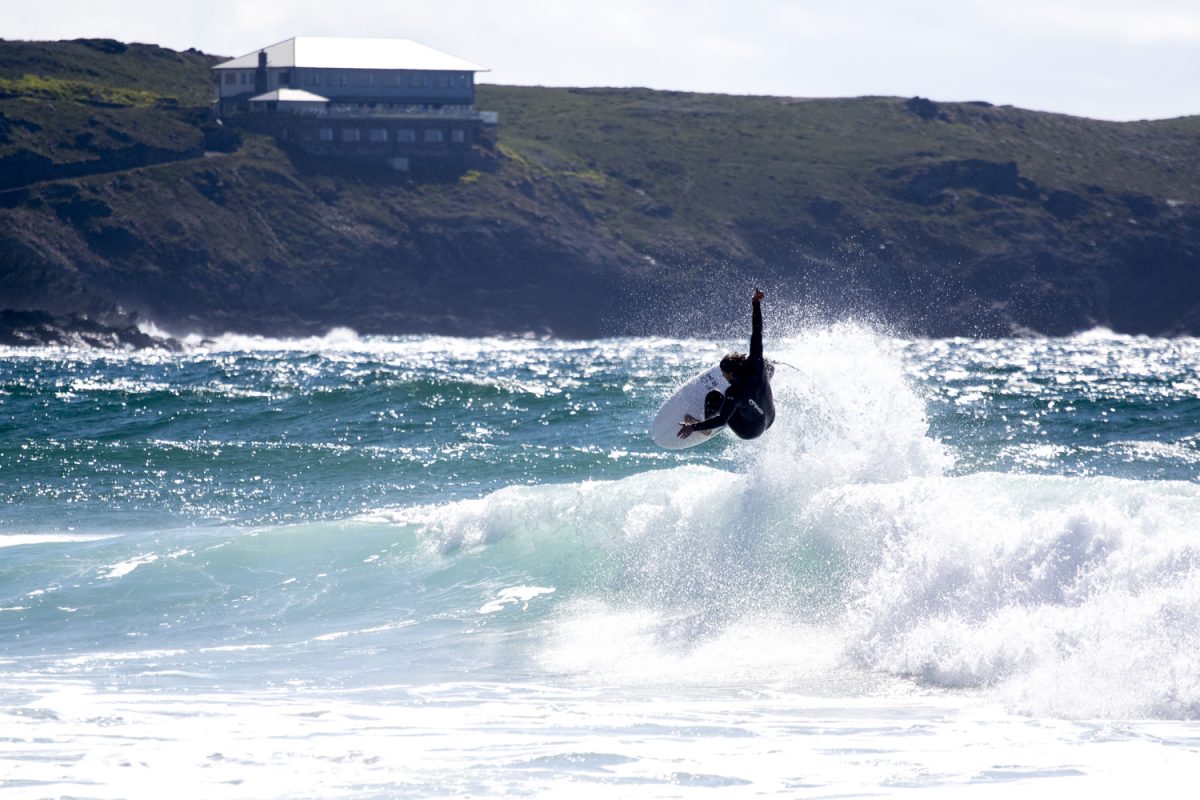 typhoon ventnor 3/2 full chest zip wetsuit in action