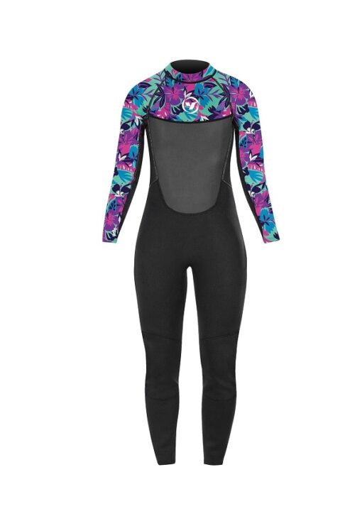 yellow 2mm girls tiger full length wetsuit