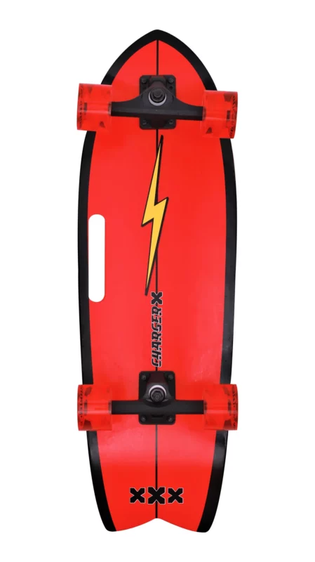Charger X Pro surf skateboard - lightning bolt / rainbow.