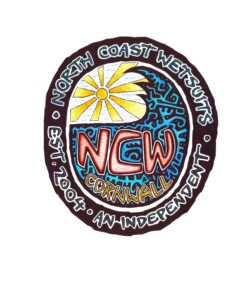 NCW Cornwall sunshine and waves surfing sticker by local artist Lip_E