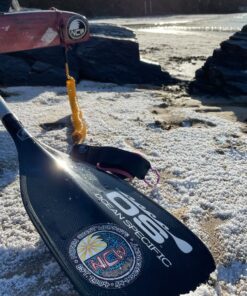 sunshine and waves sticker on SUP paddle