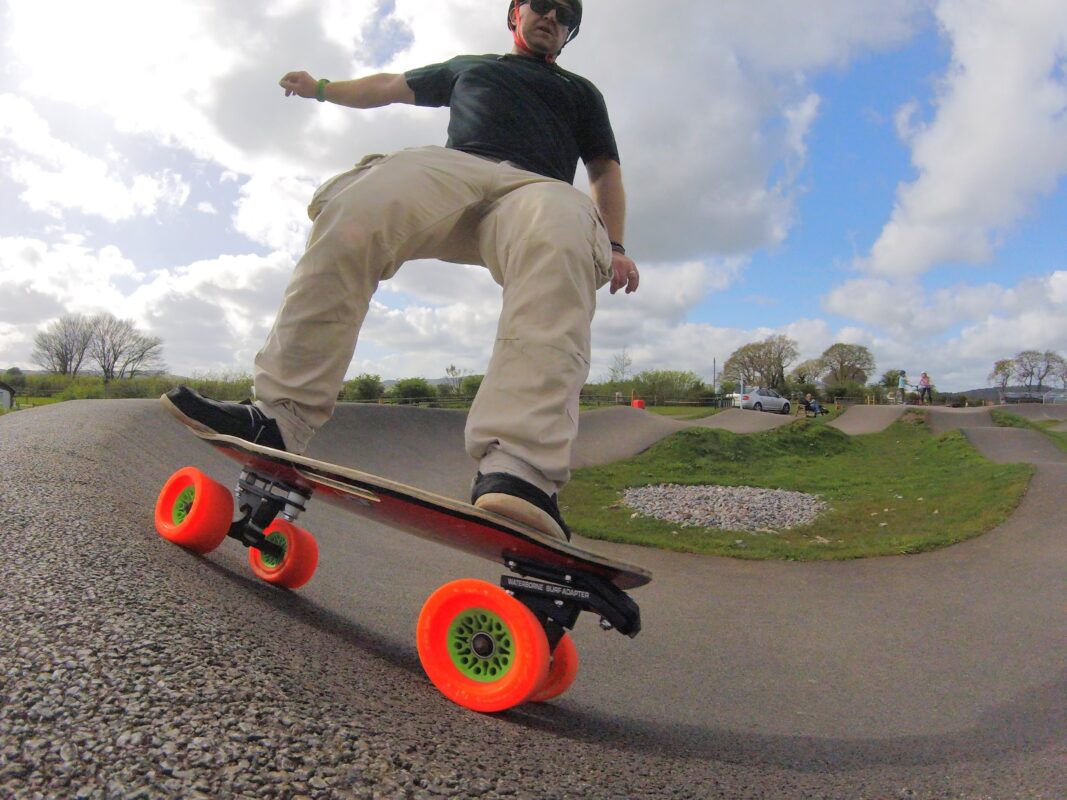 Surf skate Waterborne pump track surf skating with NCW #1