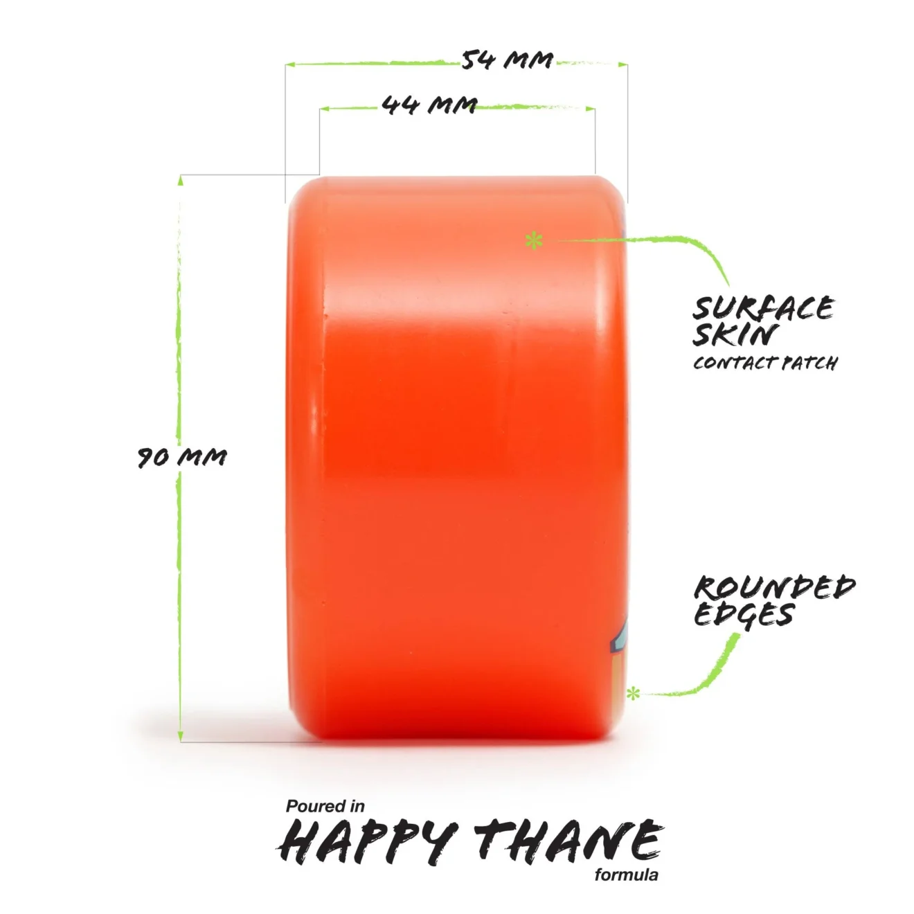Orangatang Bee's Knees 90mm Skateboard Wheels #6
