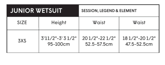C-skins 3xs size chart